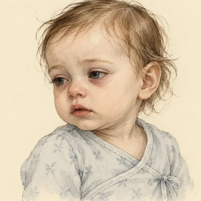 Droopy Dani — NCLEX story mnemonic character for Infant Dehydration & Gastroenteritis