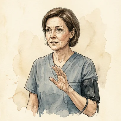 Pressure Pam — NCLEX story mnemonic character for Antihypertensive Classes: Orthostatic Safety and Client Teaching