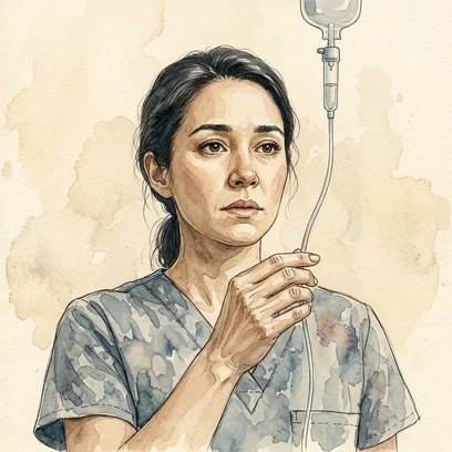 Slow-Drip Delia — NCLEX story mnemonic character for IV Potassium Safety: Never Push, Always Dilute, Always Pump