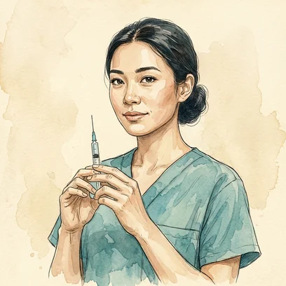Vaccine Vivian — NCLEX story mnemonic character for Immunizations: Live Vaccines, Real Contraindications and the Reactions to Expect