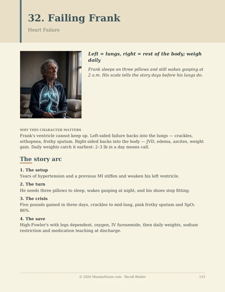 Acidotic Andy character page with the story hook and key signs